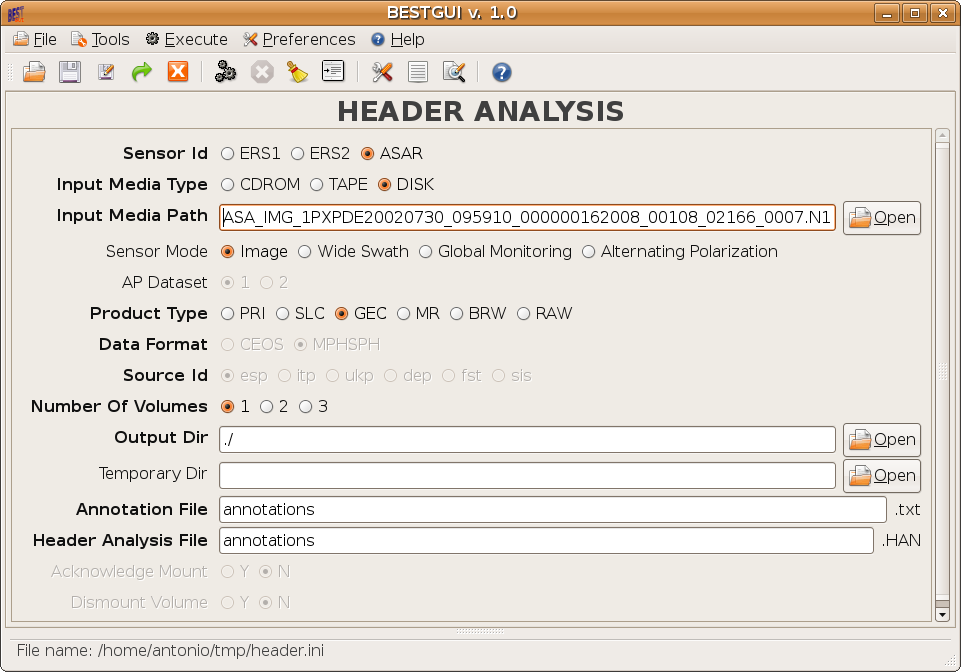 header analysis form